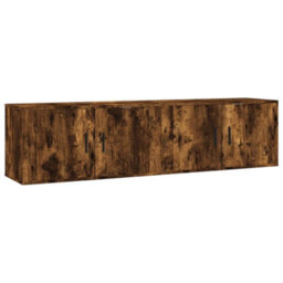 Berkfield Wall-Mounted Tv Cabinets 2 Pcs Smoked Oak 80X34.5X40 Cm - thumbnail 2