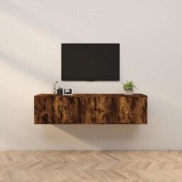 Berkfield Wall-Mounted Tv Cabinets 2 Pcs Smoked Oak 80X34.5X40 Cm - thumbnail 1