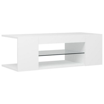 Vidaxl Tv Cabinet With Led Lights White 90X39X30 Cm - image 1