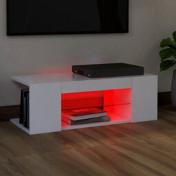 Vidaxl Tv Cabinet With Led Lights White 90X39X30 Cm - thumbnail 6