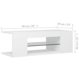 Vidaxl Tv Cabinet With Led Lights White 90X39X30 Cm - thumbnail 3