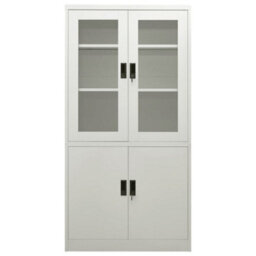 Berkfield Office Cabinet Light Grey 90X40X180 Cm Steel - thumbnail 2