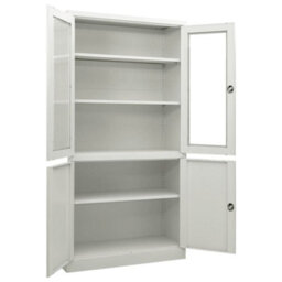 Berkfield Office Cabinet Light Grey 90X40X180 Cm Steel - thumbnail 5