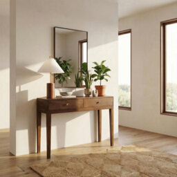 Furniturebox Uk Shasta Mango Wood Walnut Finish Console Table - thumbnail 1