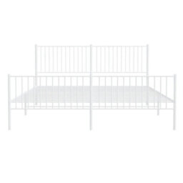Berkfield Metal Bed Frame With Headboard And Footboard White 200X200 Cm - thumbnail 5