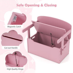 Gainoom 3-In-1 Pink Desk And Chair Set Kids Convertible Activity Bench Table - thumbnail 8