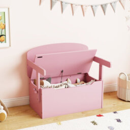 Gainoom 3-In-1 Pink Desk And Chair Set Kids Convertible Activity Bench Table - thumbnail 4