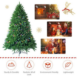 Costway 6Ft Unlit Spruce Christmas Tree 180 Cm Full Hinged Xmas Tree W/ Metal Stand - thumbnail 3