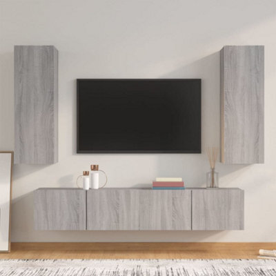 Berkfield 4 Piece Tv Cabinet Set Grey Sonoma Engineered Wood - image 1
