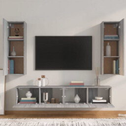 Berkfield 4 Piece Tv Cabinet Set Grey Sonoma Engineered Wood - thumbnail 3