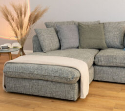 Abakus Direct Lucas Textured Stone Grey Left Facing Corner Sofa Modern Comfort & Stylish Design - thumbnail 2
