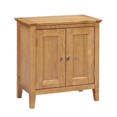 Small Storage Cupboard, Wooden Oak Hallway Shoe Cabinet, Bathroom Unit Organiser - image 1