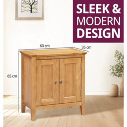 Small Storage Cupboard, Wooden Oak Hallway Shoe Cabinet, Bathroom Unit Organiser - thumbnail 2