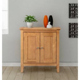 Small Storage Cupboard, Wooden Oak Hallway Shoe Cabinet, Bathroom Unit Organiser - thumbnail 5
