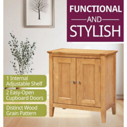 Small Storage Cupboard, Wooden Oak Hallway Shoe Cabinet, Bathroom Unit Organiser - thumbnail 4
