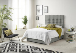 Somnior Beds Somnior Galaxy Linen Silver 4Ft6 Memory Foam Divan Bed With 4 Drawers, Mattress & Headboard - Double