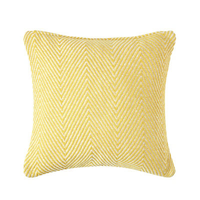 Homescapes Cotton Yellow Halden Chevron Cushion Cover, 60 X 60 Cm - image 1