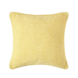 Homescapes Cotton Yellow Halden Chevron Cushion Cover, 60 X 60 Cm