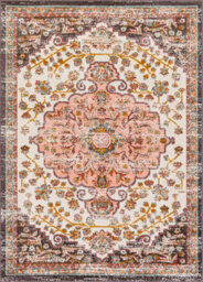 Livabliss Ankara-Vintage Pink Yellow Traditional Boho Living Dining Bedroom Rug 140 X 200 Cm Easy Care, Non Shedding