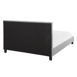 Beliani Bed Fabric Poitiers 140 X 200 Cm (Eu Double) Light Grey - thumbnail 5
