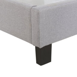 Beliani Bed Fabric Poitiers 140 X 200 Cm (Eu Double) Light Grey - thumbnail 9
