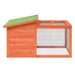 Berkfield Rustic Rabbit Hutch Brown 100.5X54X55 Cm Solid Wood Pine - thumbnail 3