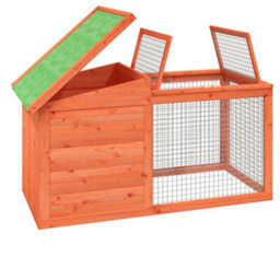 Berkfield Rustic Rabbit Hutch Brown 100.5X54X55 Cm Solid Wood Pine - thumbnail 4