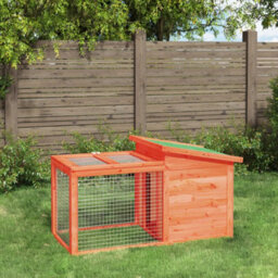 Berkfield Rustic Rabbit Hutch Brown 100.5X54X55 Cm Solid Wood Pine - thumbnail 2