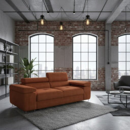 Torezio Sofa 2 Living Room Sofa With Adjustable Headrests Chipboard Frame Polyurethane Foam 198Cm 102Cm 70Cm Orange - thumbnail 1