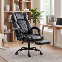 Black Home Office Chair Reclining Function Computer Desk Chair - thumbnail 5