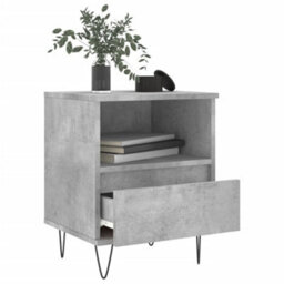 Berkfield Bedside Cabinets 2 Pcs Concrete Grey 40X35X50 Cm Engineered Wood - thumbnail 4