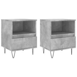 Berkfield Bedside Cabinets 2 Pcs Concrete Grey 40X35X50 Cm Engineered Wood - thumbnail 2