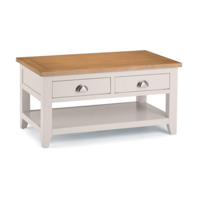 Oakham Kensington Coffee Table With 2 Drawers In Elephant Grey And Euro Oak - image 1