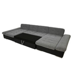 Alia Living Room Sleeper Corner Sofa Polyurethane Foam Wave Spring Wood Frame 360X160X75Cm Grey - thumbnail 3