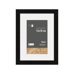 Nielsen Skava 13 X 18Cm Black Wooden Picture Frame With 9X13Cm Mount, Float Glass And Push/turn Clips