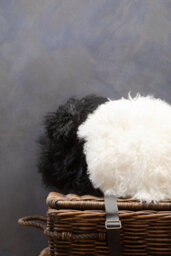 Orsina Bosie Mongolian Fur Black Round Cushion - thumbnail 4