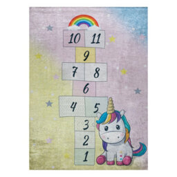 RugsX Bambino 54060 Washing Carpet Unicorn, Hopscotch For Children Anti-Slip - Pink 160X220 Cm - thumbnail 2