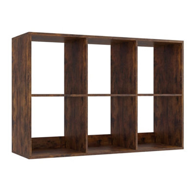 Bookshelf Modern Cubby Bookcase With Back Guardrail 6-Cube - image 1