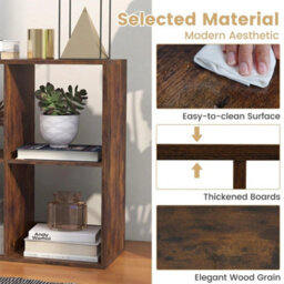 Bookshelf Modern Cubby Bookcase With Back Guardrail 6-Cube - thumbnail 4