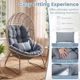 Oversized Egg Chair W/removable Seat & Back Cushion - thumbnail 4