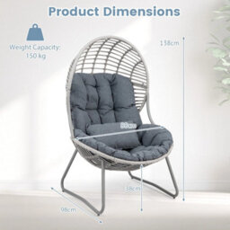 Oversized Egg Chair W/removable Seat & Back Cushion - thumbnail 2