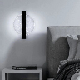 Indoor Led Wall Lamp 6000K Acrylic Wall Light Black Round Hallway Living Room - thumbnail 5