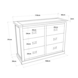 Cabinet Bits Tropea 6 Drawer Chest Of Drawers Bras Drop Handle - thumbnail 2