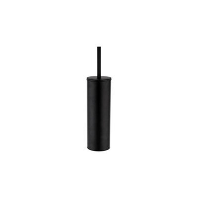 Bubly Bathrooms Nero Round Matt Black Wall Mounted Toilet Brush & Holder - Mild Steel Modern Design - image 1