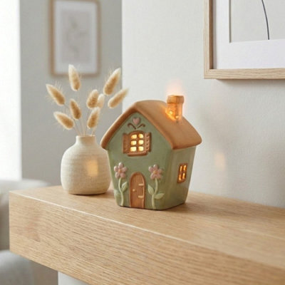 Garden Greatness Pastel Fairy House Tealight Holder - image 1
