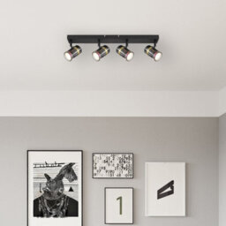 Luminosa Lighting Luminosa Trabby Ceiling Spotlight Bar Matt Black Smoke Glass Shade 4X Gu10 - thumbnail 9