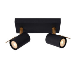 Lucide Grony Modern Twin Ceiling Spotlight - Led Dim To Warm - Gu10 - 2X5W 2200K/3000K - Black - thumbnail 1