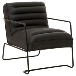 Orsina Sturdy Foundry Chair, Metal Armchair, Easy To Clean Leather Armchair, Body Supportive High Back Accent Chair - thumbnail 2