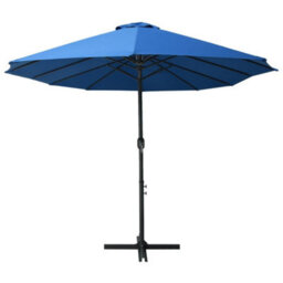 Berkfield Outdoor Parasol With Aluminium Pole 460X270 Cm Blue - thumbnail 3