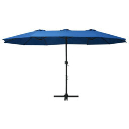 Berkfield Outdoor Parasol With Aluminium Pole 460X270 Cm Blue - thumbnail 2